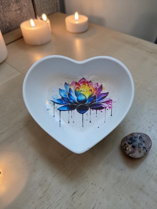 Petite coupelle en forme de coeur fleur de lotus